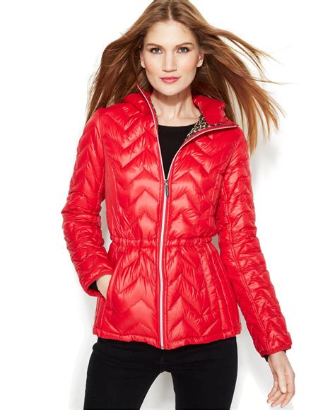 macys michael kors packable coat|Michael Kors leather jacket.